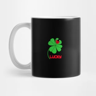 four leaf clover and ladybug Mug